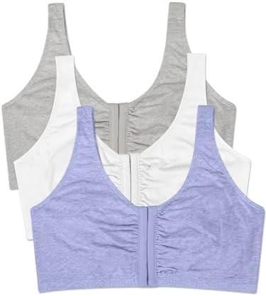 Fruit of the Loom Women’s Multi-Pack Front Closure Cotton Bra