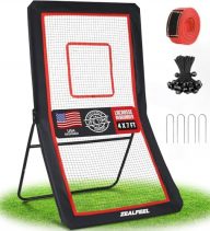 Lacrosse Rebounder, 4x7FT/4x6FT Lacrosse Rebound for Backyard with 5 Rebound Angles, Target Strip, Bounce Back Net Perfect for Lax Baseball Volleyball & Soccer Practice