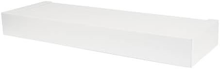 HIGH & MIGHTY 515651 Modern 18″ Floating Shelf Holds up to 15lbs, Easy Tool-Free Dry Wall Installation, Flat, eCommerce Packaging, White