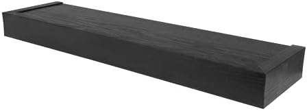 HIGH & MIGHTY 515658 Modern 24″ Floating Shelf Holds up to 20lbs, Easy Tool-Free Dry Wall Installation, Flat, eCommerce Packaging, Black