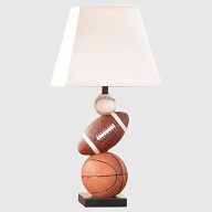 HERBESTBAY Kids Table Lamp, 14 Inch Football, Basketball & Baseball Design with Cute Lampshade, Sports-Themed lamp Ideal for Children’s Bedroom Decor, Bedside Lamp Includes LED Bulb