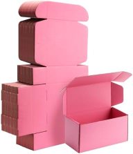 Yidomto 8x4x4 Pink Small Shipping Boxes – 25 Pack Corrugated Cardboard Mailer Boxes for Packaging, Mailing, Gift Giving | Sturdy, Recyclable, Perfect for Small Business Supplies, Ecommerce