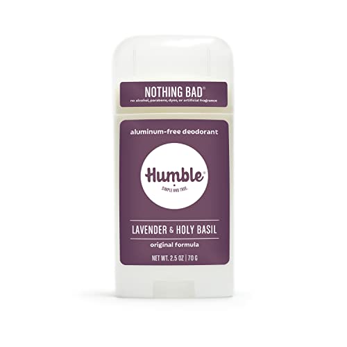 HUMBLE BRANDS Original Formula Aluminum-free Deodorant. Long Lasting Odor Control with Baking Soda and Essential Oils, Lavender and Holy Basil, Pack of 1