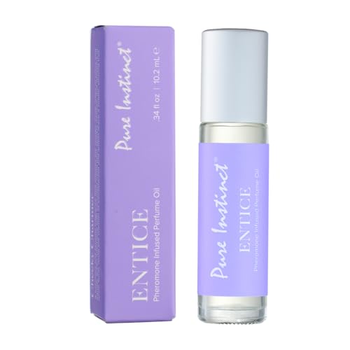 Pure Instinct ENTICE The Original Pheromone Infused Essential Oil Perfume Cologne – For Her Women – TSA Ready (Roll On Bottle 0.34 Fl. Oz./10.2mL)