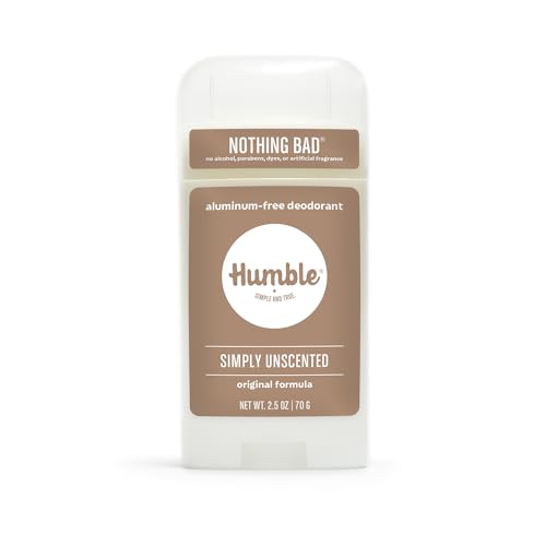 HUMBLE BRANDS Original Formula Aluminum-free Deodorant. Long Lasting Odor Control with Baking Soda, Simply Unscented, Pack of 1