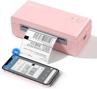 Gloryang Bluetooth Thermal Shipping Label Printer, 4X6 Inkless Label Machine for iOS, Android, Laptop, Wireless Printer for Small Business, Compatible with Amazon, UPS, Shopify, Pink