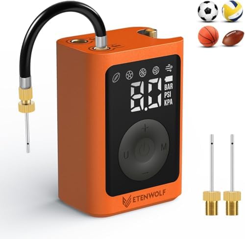 ETENWOLF P300 Plus Ball Pump, Electric Basketball Pump Inflation and Deflation, with 3200 mAh Rechargeable Battery, Air Pump for All Sports Balls