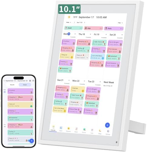 Smart Digital Calendar, 10.1″ HD Smart Touch Screen Home Interactive Electron Calender WiFi Planner,Meal Schedule, Duty Chart,Achievement Rewards- Built-in Digital Photo Frame Function