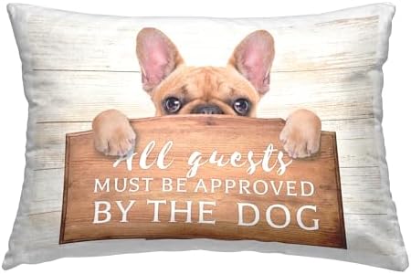 Stupell Industries Approved by Dog Phrase Design by RC Ecommerce Throw Pillow, 14 x 20, Brown