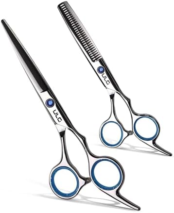 Hair Cutting Scissors Thinning Shears Kit ULG Professional Barber Hairdressing Texturizing Salon Razor Edge Scissor Japanese Stainless Steel 6.5 inch