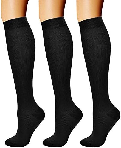 CHARMKING Compression Socks for Women & Men Circulation (3 Pairs) 15-20 mmHg is Best Support for Athletic Running Cycling