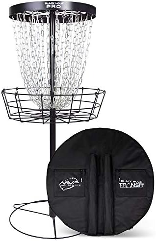 MVP Disc Sports Black Hole Pro 24-Chain Portable Disc Golf Basket with Transit Bag