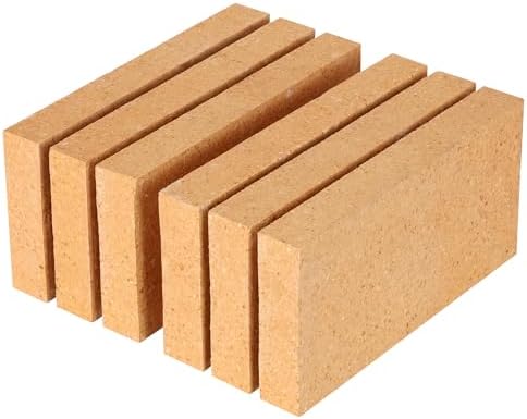 6 Pack High Temp Firebricks 3000°F Insulating – 9″x4.5″x1.25″Fireclay Refractory Bricks for Pizza Oven, Wood Stove, Forge Durable Heat Fireplace, Steel Kiln