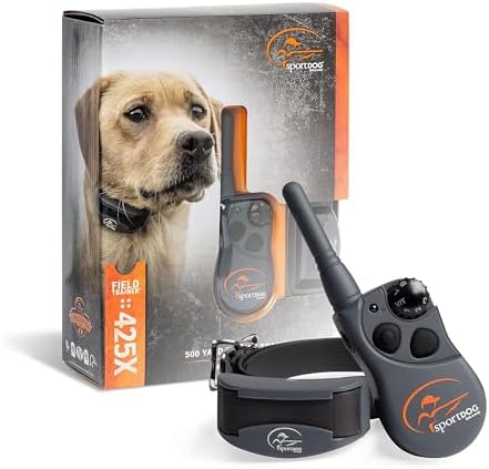 SportDOG FieldTrainer 425X – Remote Trainer Designed for Off-Leash Control & Training – 500-Yard Range – Waterproof – Quick Charge-Collar with 21 Levels of Static, Tone, & Vibration