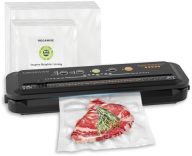 MEGAWISE Food Vacuum Sealer w/Starter Kit with Accessory Hose for Wide and Regular Mouth Sealer, Compact Design with 10 Vacuum Bags & Built-in Cutter