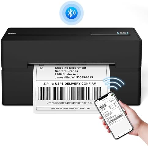 PeriPage Bluetooth Thermal Shipping Label Printer,Wireless 4×6 Shipping Label Printer for Shipping Packages,Support iPhone iPad Android Windows & Mac,Used for Amazon, Ebay,Shopify, Etsy, USPS.