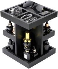 EXIN DECHEN Cologne Organizer for Men,Cologne Stand,3 Tier Wooden Perfume Shelf with Rotate,Desk Organizer,Gifts for Dad From Wife,Husband Boyfriend Birthday Gift Ideas,Valentine’s Day Gifts for Men