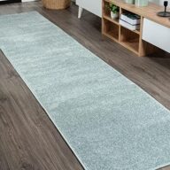 JONATHAN Y Haze Solid Low-Pile Aqua Blue Runner Rug 2×12, Coastal,Bohemian,Minimalist,Classic, Easy-Cleaning for Living Room,Bedroom,Kitchen,Pet Friendly,Non-Shedding (SEU100S-212)