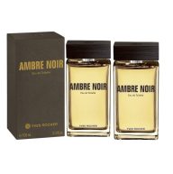 Yves Rocher Ambre Noir Eau de Toilette for Men Set of 2 – Woody Spicy Masculine Fragrance with Patchouli Double Your Favorite Scent 100 ml/3.38 fl.oz