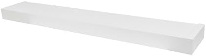 HIGH & MIGHTY 515663 Modern 36″ Floating Shelf Holds up to 25lbs, Easy Tool-Free Dry Wall Installation, Flat, eCommerce Packaging, White