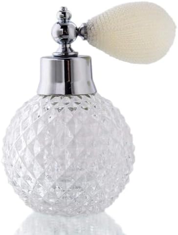 1pcs 100ml Vintage Crystal Perfume Bottle Spray Atomizer Glass Bottle Lady Gift (White)