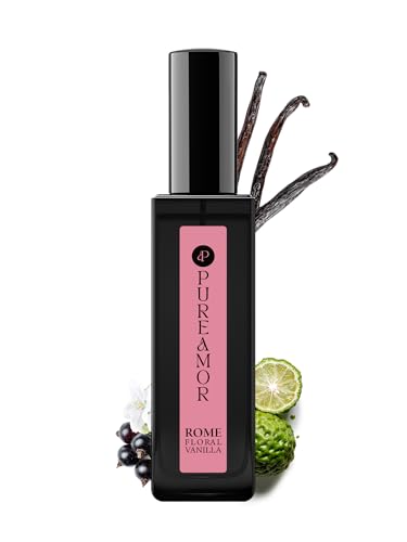 PUREAMOR ROMAN Blossom Vanilla Perfume for Women, Cozy Floral Jasmine & Sweet Vanilla Fragrance, Long Lasting Extrait de Parfum, Advanced Fragrance Travel Size 0.7 oz/20ml Perfume Spray