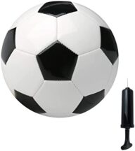 Soccer Ball Size 2,3,4,5 with Pump Needle Classic White Black Thicker PU Tight Weaved Suitable for Youth Boy League Game Trainning Practice or Gift