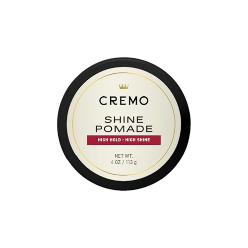 Cremo Hair – Premium Barber Grade Pomade, High Hold & Shine, Hair Styling, 4 Oz