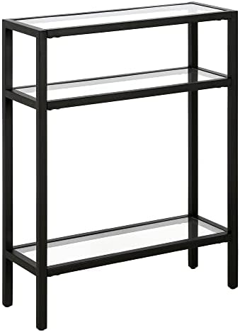 Henn&Hart 22″ Wide Rectangular Console Table in Blackened Bronze, Entryway Table, Accent Table for Living Room, Hallway