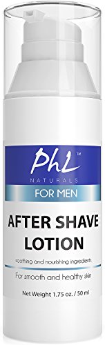 PHL Naturals Unscented Aftershave for Men – Fragrance-Free, Alcohol-Free After Shave Lotion for Sensitive Skin – Soothes, Prevents Razor Burn, Moisturizes – 1.75 oz