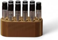 Perfume Sample Organizer for Bathroom or Vanity – Ideal Makeup and Skincare Storage, Desk and Bathroom Counter Organizer, Gift for Her (2mL Gold – Fits Mini Perfume Samples)