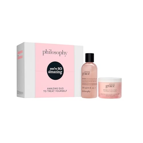 philosophy you’re so amazing gift set – 2-pc. amazing grace hydrating shower gel (6oz) & whipped body crème (4oz) – moisturizing bath & body duo for women