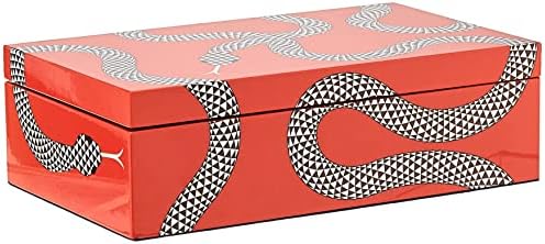 Jonathan Adler Medium Eden Lacquer Decorative Box, Orange (30923)