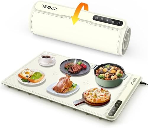 Warming Mat for Food -Electric Food Warming Tray (24″x16″), Rapid Full-Surface Heating, Portable & Rollable Versatile Food Warmer for Countertop, Perfect for Gatherings, Parties &Everyday Use
