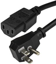 StarTech.com 10ft (3m) Computer Power Cord, Flat NEMA 5-15P to C13, 10A 125V, 18AWG, Black Replacement AC Power Cord, PC Power Supply Cable, Monitor/Printer Power Cable – UL Listed (PXTF10110)