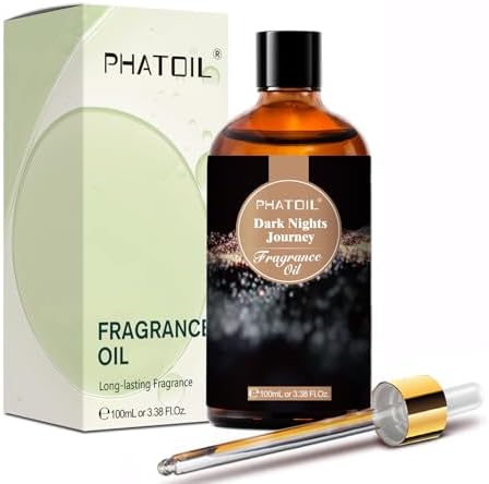PHATOIL Dark Nights Journey Fragrance Oils for Aromatherapy, 3.38FL.OZ Diffuser Oils for Home, Perfect for Aromatherapy, Humidifiers, Yoga, DIY Candle and Soap Making – 100ml