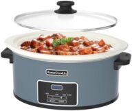 HOMECOOKIN 6-Quart Programmable Slow Cooker with Timer – Small Kitchen Appliance for Family Dinners – Serves 6+ People – Heat Settings: Keep Warm(Blue)