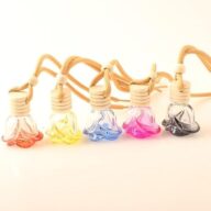 VIMVIP Crystal Perfume Bottles Empty Rose Glass Bottle Refillable Perfume Bottle Gifts for Her Lady Girlfriend Wife Women (Black)