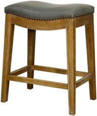 New Pacific Direct Elmo Bonded Leather Counter Stool, Vintage Gray