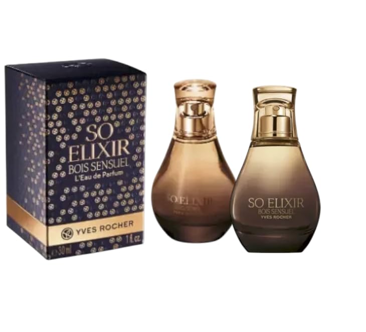 Yves Rocher So Elixir Bois Sensuel Eau de Parfum for Women 30 ml/1 fl.oz (Set of 2) – Long Lasting Woody Floral Fragrance, Perfume Gift for Her – Double Your Favorite Scent, Elegant Perfume Duo