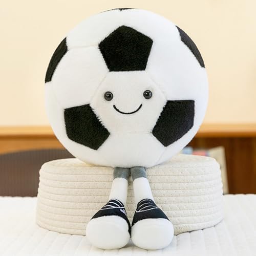 13.7inch Football Plush Toys Soft Stuffed Sports Plush Balls Cute Fun American Soccer Doll Toys with feet Creative Football Spherical Decor Throw Pillow for Christmas Kids Gift (Football)