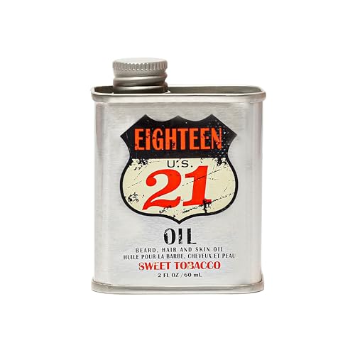 18.21 Man Made Hair, Skin & Beard Oil for Men, 4 Scents – Non-Greasy, Conditioning Balm with Castor Seed, Jojoba, and Argan Oils – Premium Tattoo and Mustache Care Products