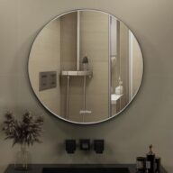 Home Décor Mirror for Wall/Mirror for Wash Basin/Wall Mirror for Bathroom/Round Mirror/Bathroom Mirror/Mirror for Bedroom/Wash Basin/Mirrors (24 Inch|Frameless with Beveled Smooth Edges|Round)