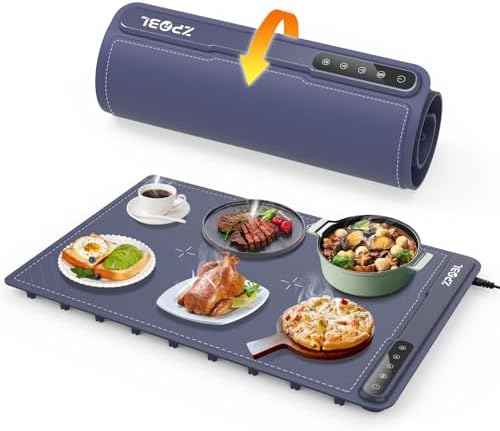 Warming Mat for Food -Electric Food Warming Tray (24″x16″), Rapid Full-Surface Heating, Portable & Rollable Versatile Food Warmer for Countertop, Perfect for Gatherings, Parties &Everyday Use