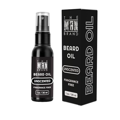 Unscented Beard Oil – Natural Leave-In Conditioner for Men, Fragrance Free Beard Oil for Styling and Care, Perfect for Sensitive Skin (1 Ounce, Unscented)