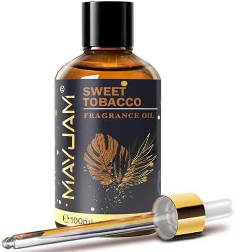 MAYJAM 100ML/3.38FL.OZ Sweet Tobacco Fragrance Oils with Glass Dropper, Essential Oils for Diffusers for Home, Long Lasting Scented Oils for Diffusers Soap Candle Making