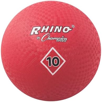 Champion Sports Playground Ball – High-Bounce 2-Ply Construction, Durable Red Ball for Throwing, Catching & Kicking – Multiple Sizes (5″, 6″, 7″, 10″, 13″, 16″)