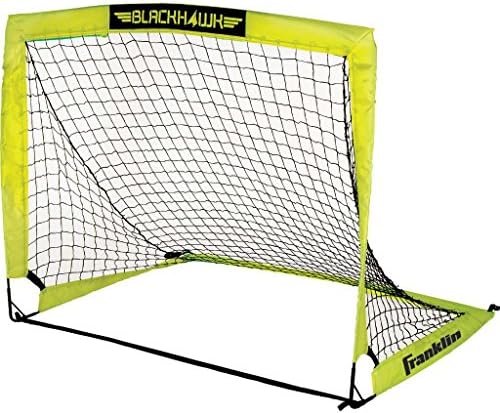 Franklin Sports Blackhawk Backyard Soccer Goal – Portable Pop Up Soccer Nets – Youth + Adult Folding Indoor + Outdoor Goals – Multiple Sizes + Colors