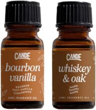 CANDECraftCo Premium Fragrance Oil – Diffuser Oils Fragrances Scented for Home, Candle Soap Making Supplies, Aromatherapy Blends for House (0.34 Fl Oz) (2-Pack, Bourbon Vanilla & Whiskey & Oak)