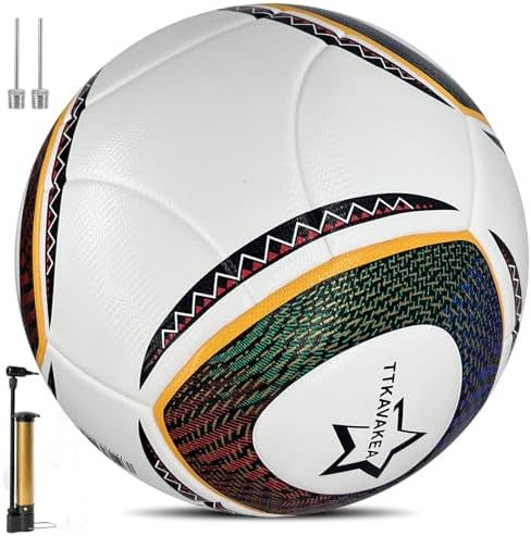 Size 5 Soccer Ball,Waterproof PU Leather,Official Match Ball, Soccer Balls Training,with Pump & Needles